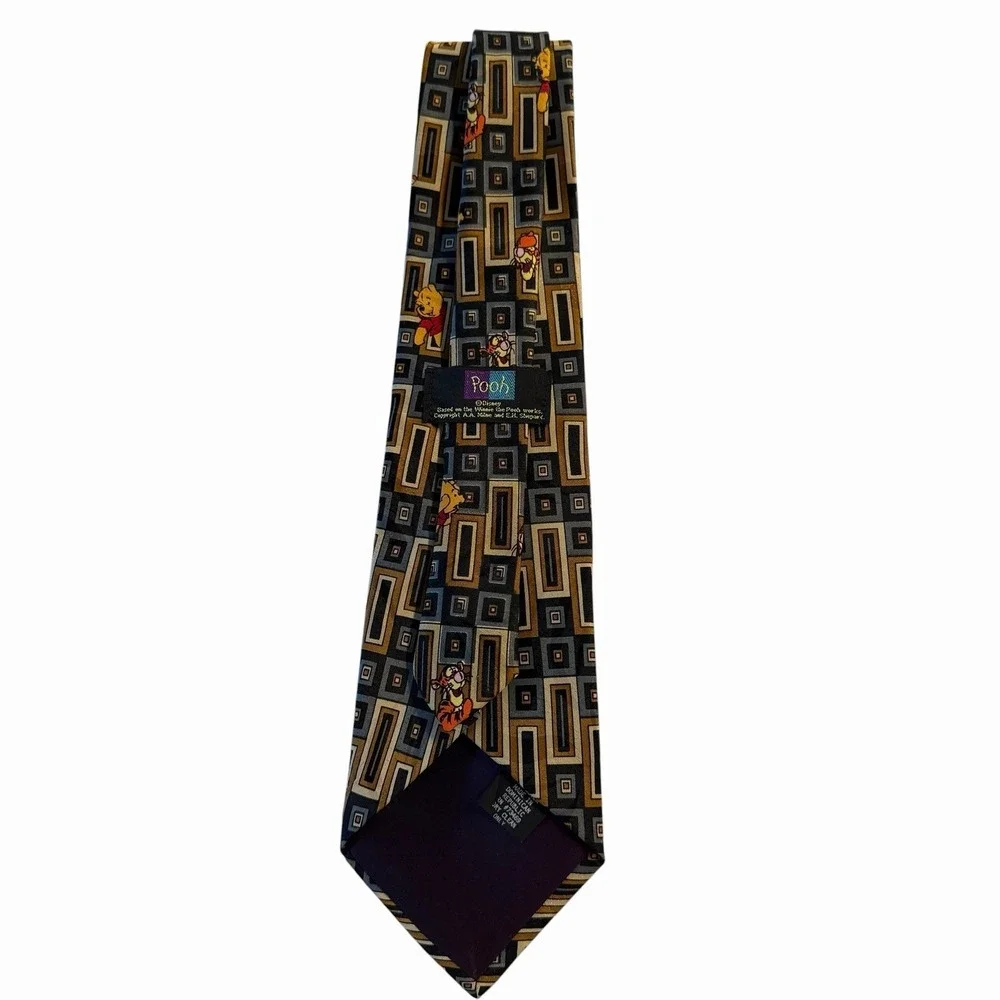 Vintage Disney‎ Pooh Tigger Tie Men's Novelty Geometric Classic Retro